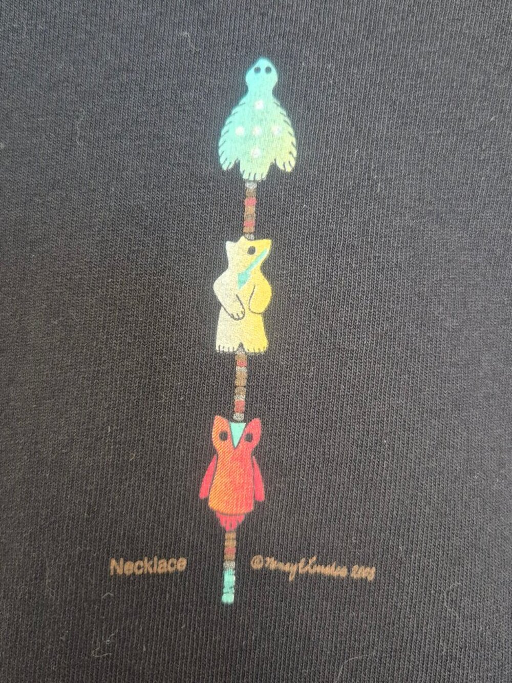 Sabaku Artwear Animal Necklace Tunic T-Shirt Long Sleeve Cotton Black - Picture 7 of 12